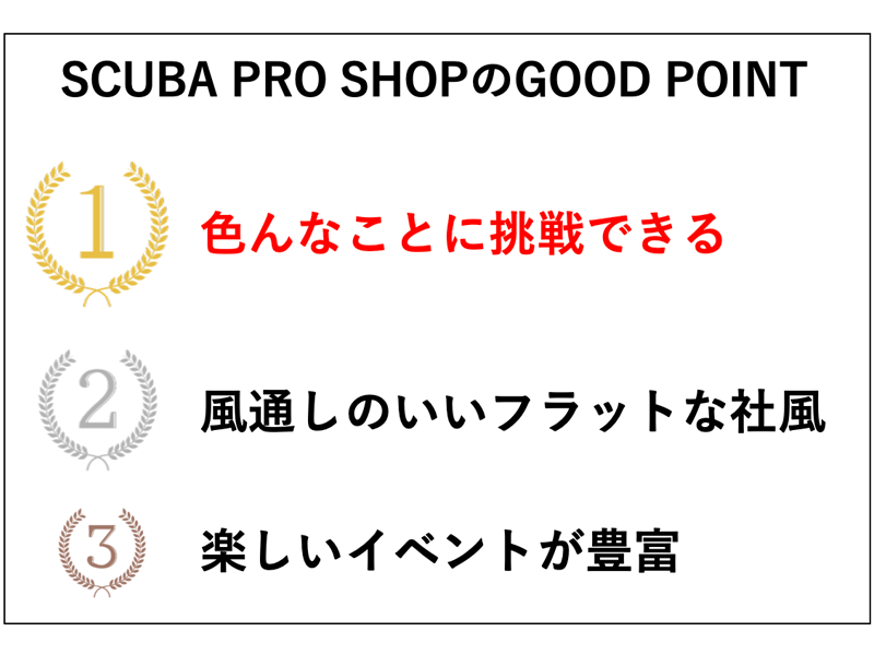 SCUBA PRO SHOの良いところ